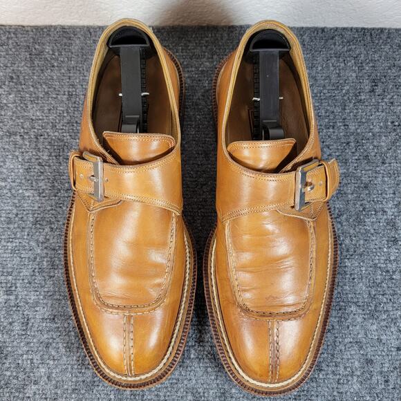 Cole Haan Williams Monk Strap Shoes Sz 9D Brown Leather Apron Toe Classic Dress main image 6